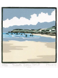 Fiona Carver, Towards Baggy Point, Limited Edition Seaside Print, Minimal Art