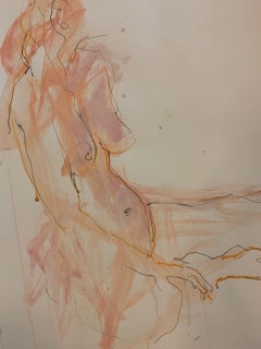 Judith Brenner, Sophie Seated 3, Original Figurative Painting, Nude Artwork