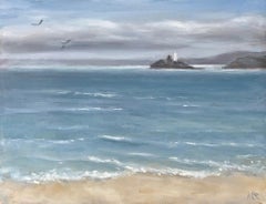 Marie Robinson, Godrevy Light, Original Landscape Painting, Oil Painting