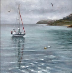 Marie Robinson, Calm Mooring, Original Seascape Art, Boat Art, Sailing Art