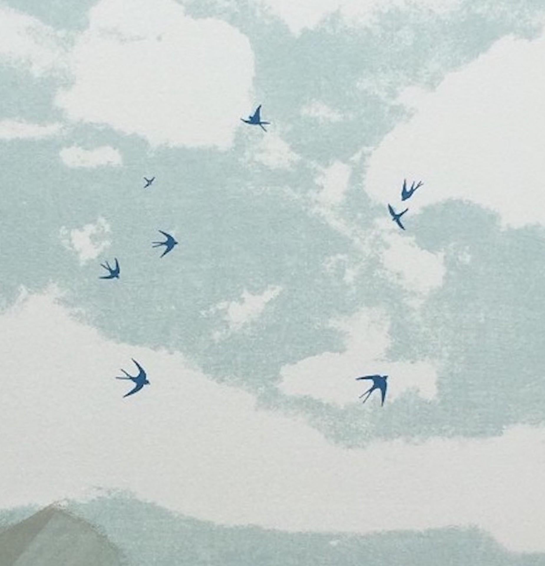 Anna Harley, Bluebird, zeitgenössischer Landschaftsdruck in limitierter Auflage, minimalistisch im Angebot 5