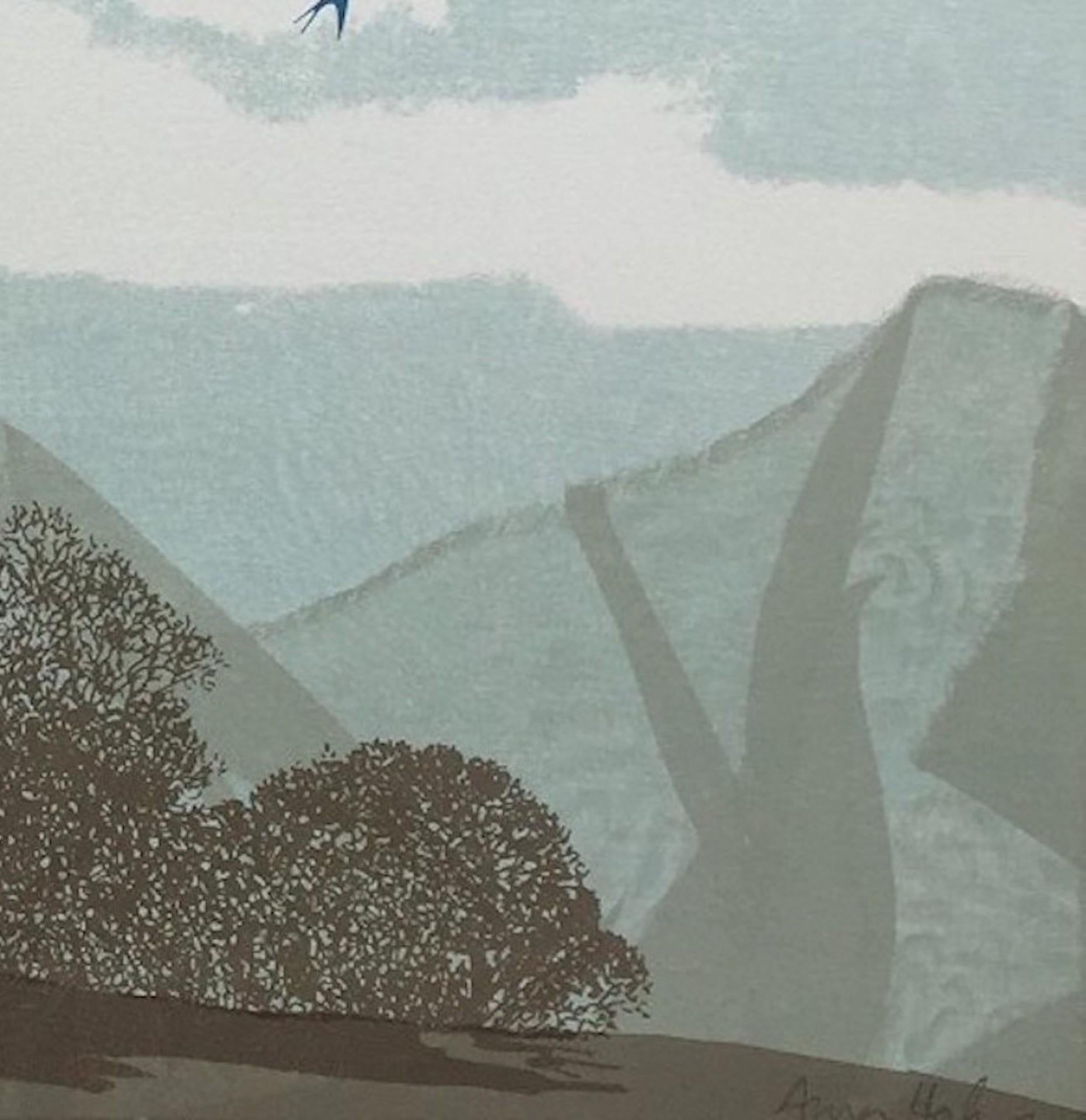 Anna Harley, Pájaro azul, Impresión de paisaje contemporáneo de edición limitada, Minimalista en venta 6