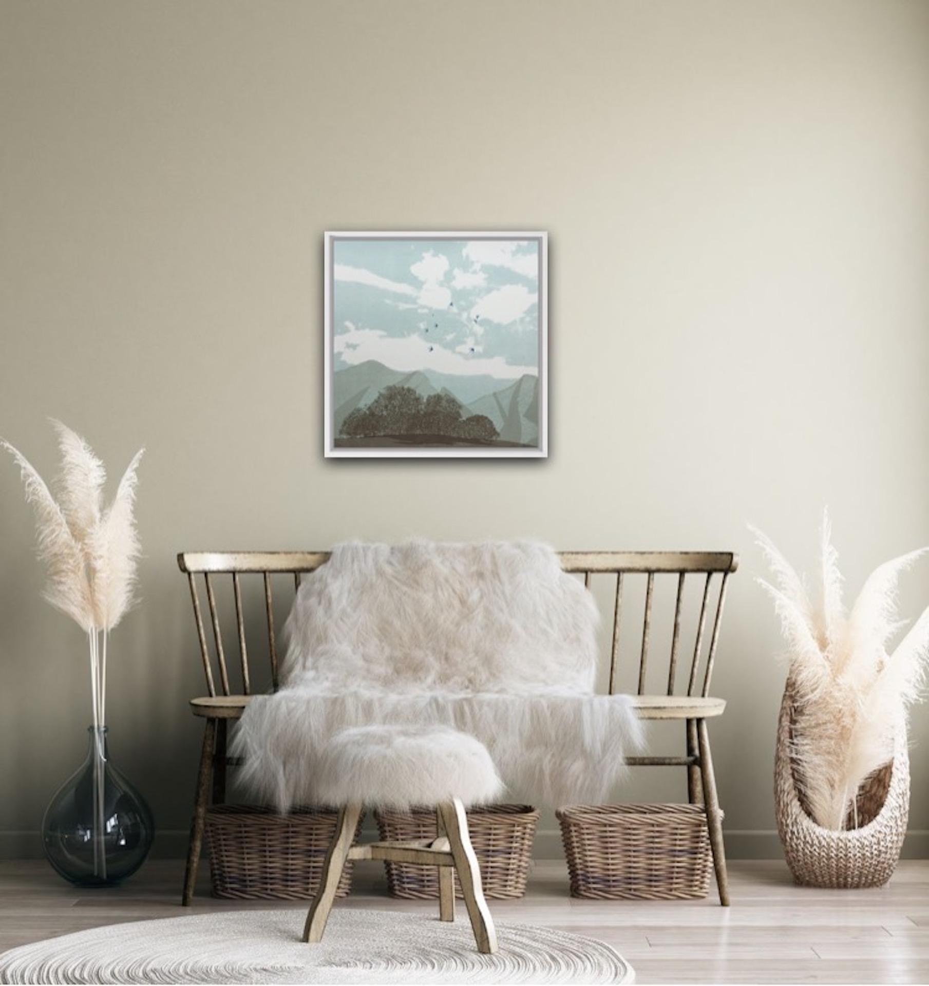 Anna Harley, Pájaro azul, Impresión de paisaje contemporáneo de edición limitada, Minimalista en venta 1