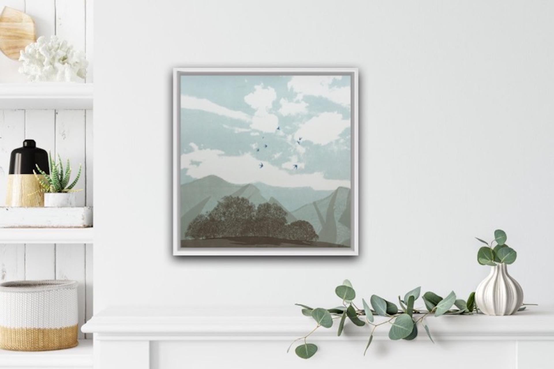 Anna Harley, Pájaro azul, Impresión de paisaje contemporáneo de edición limitada, Minimalista en venta 7