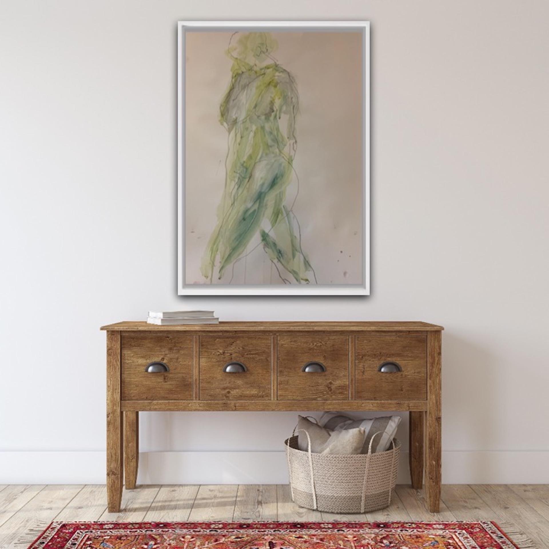 Judith Brenner, Rich Standing 1, Original Figurative Drawing, Nude Painting For Sale 4