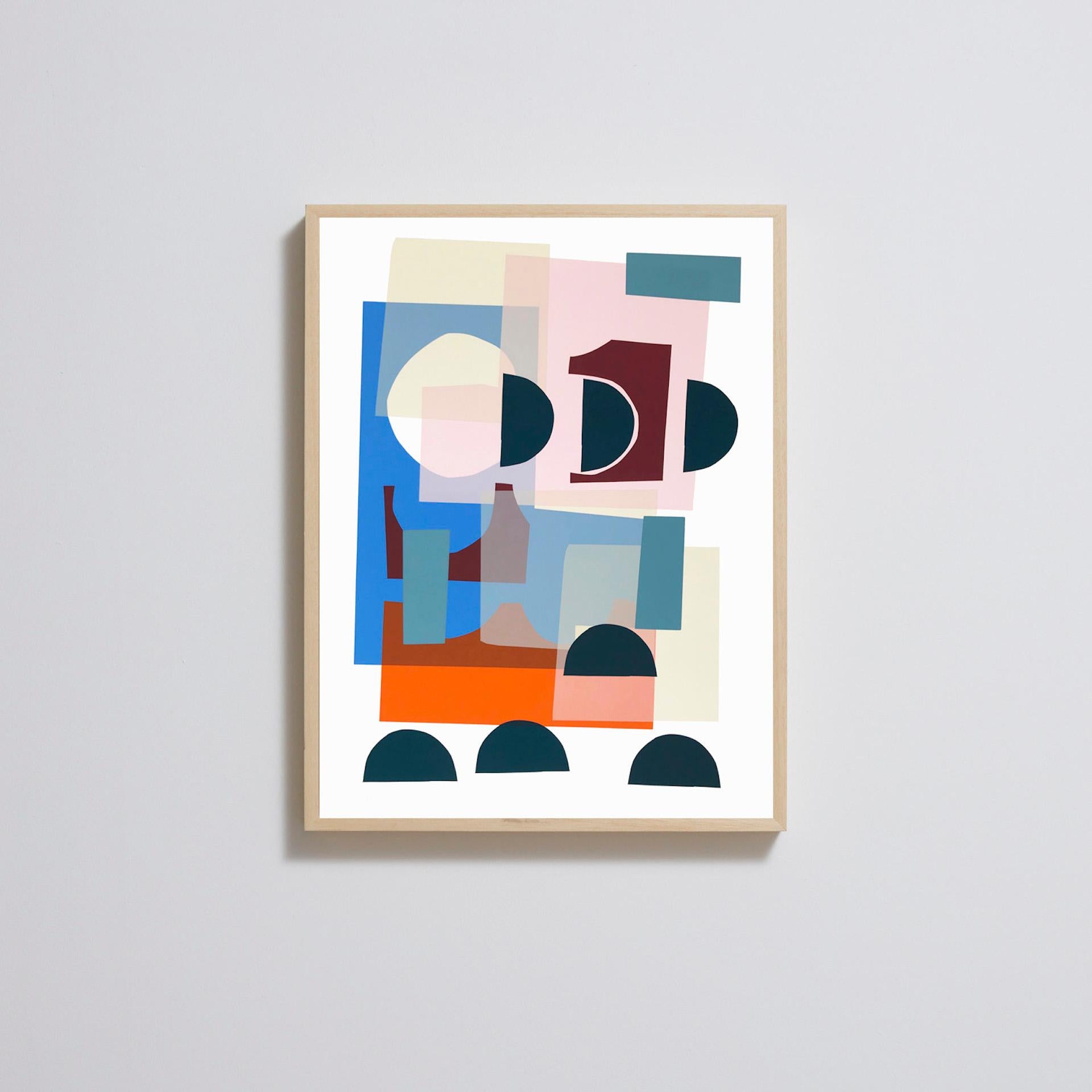 Jonathan Lawes, Triana, Original Bright Art, Contemporary Cubist Geometric Print 4