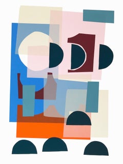 Jonathan Lawes, Triana, Original Bright Art, Contemporary Cubist Geometric Print