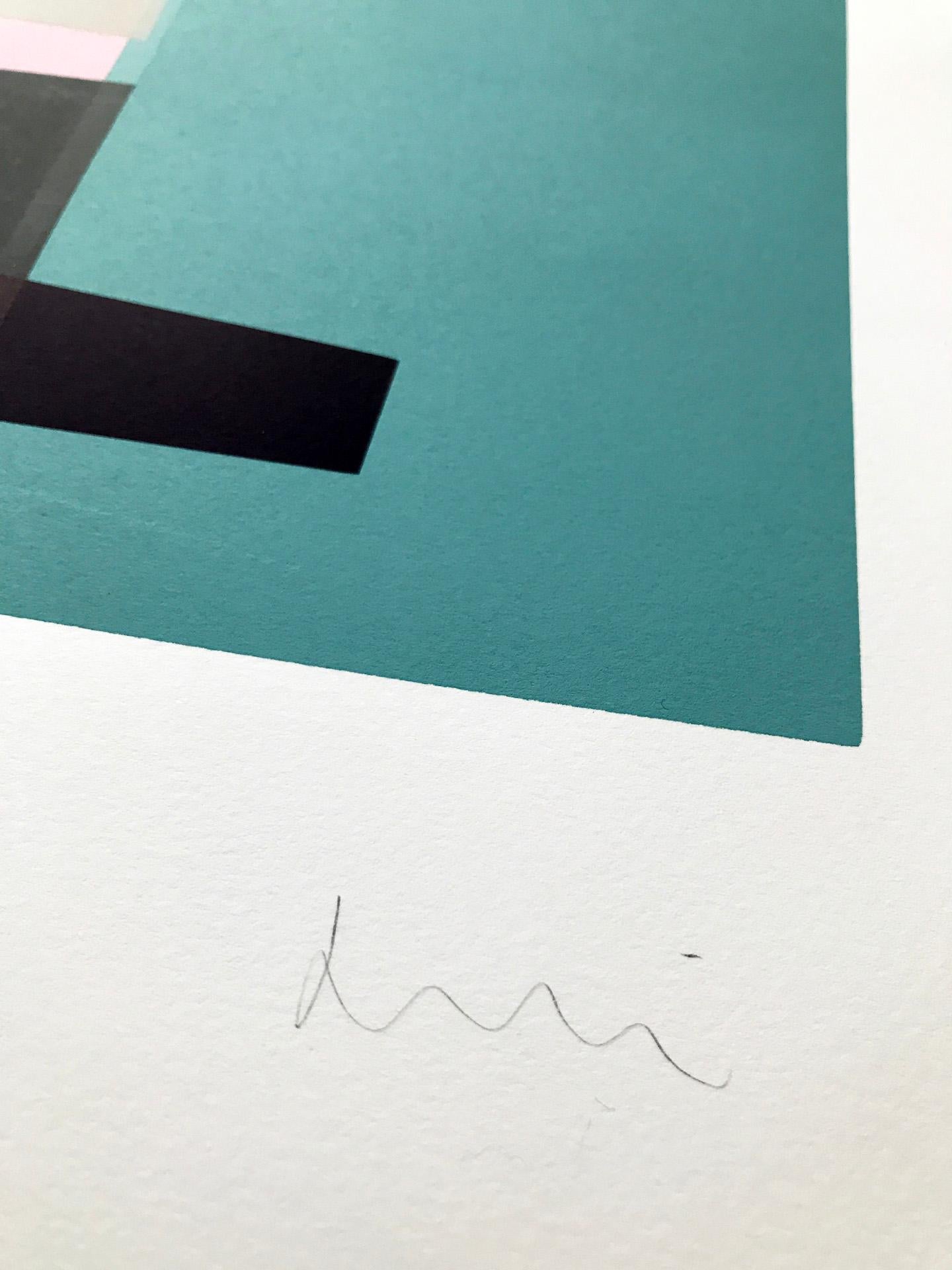 Jonathan Lawes, Lago Verde, Unique Geometric Print, Original Abstract Art For Sale 1