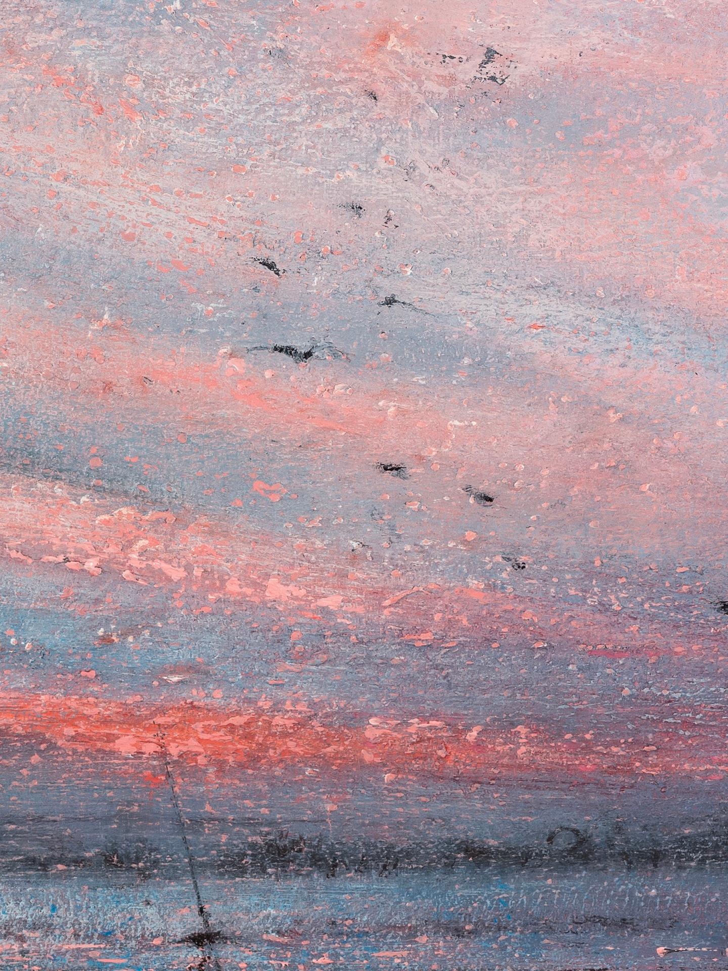 Alison Groom, Red Sky At West Mersea, Original Impressionist Seacape Painting 4