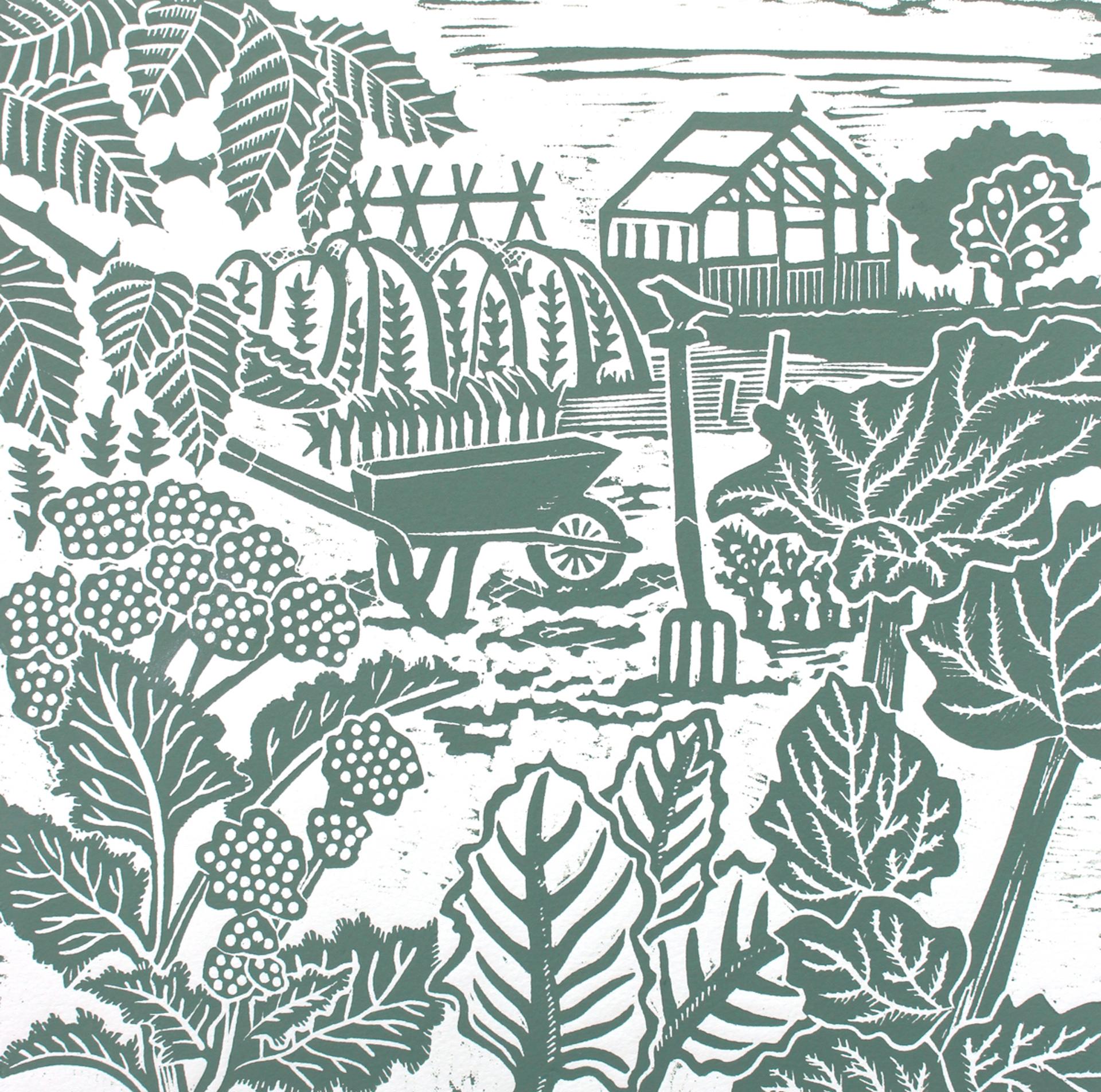 Kate Heiss
In the Allotment
Limited Edition Landscape Linocut Prit
Edition of 50
Image Size: H 30cm x W 30cm
Mounted Size: H 40cm x W 40cm x D 0.5cm
Oil based inks on 300GSM Soft white Somerset Velvet Paper
Signed and dated on the front
Sold
