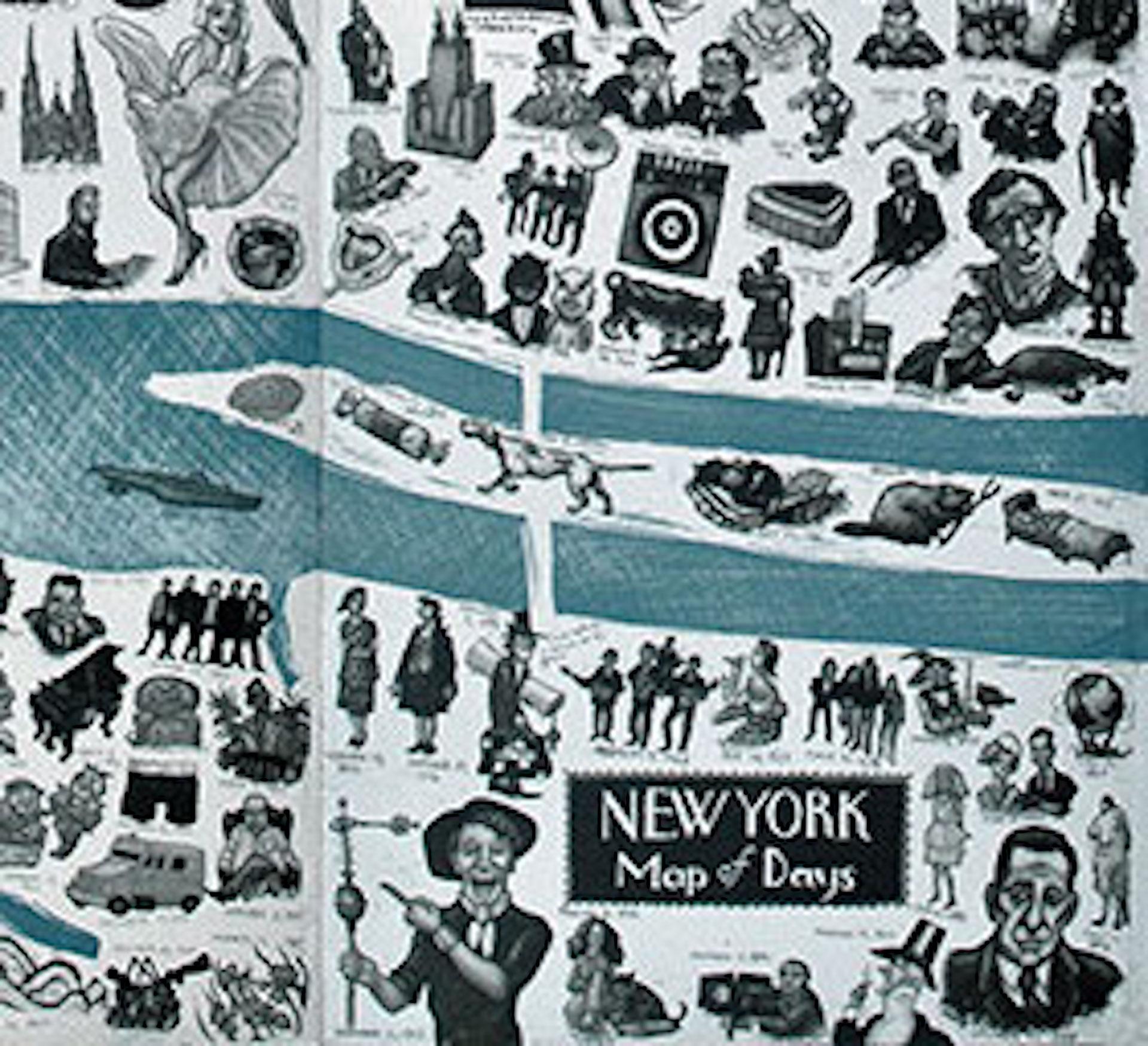 Mychael Barratt, Map of New York Days, Illustration New York Map, Blue Art, NYC  1