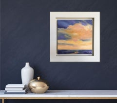Suzanne Winn, Sunset I, Original Landscape Painting, Bright Affordable Artwork