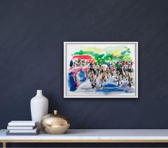 Stage 5 Tour Down Under BY GARTH BAYLEY, Original Cyclist Painting, Sports Art