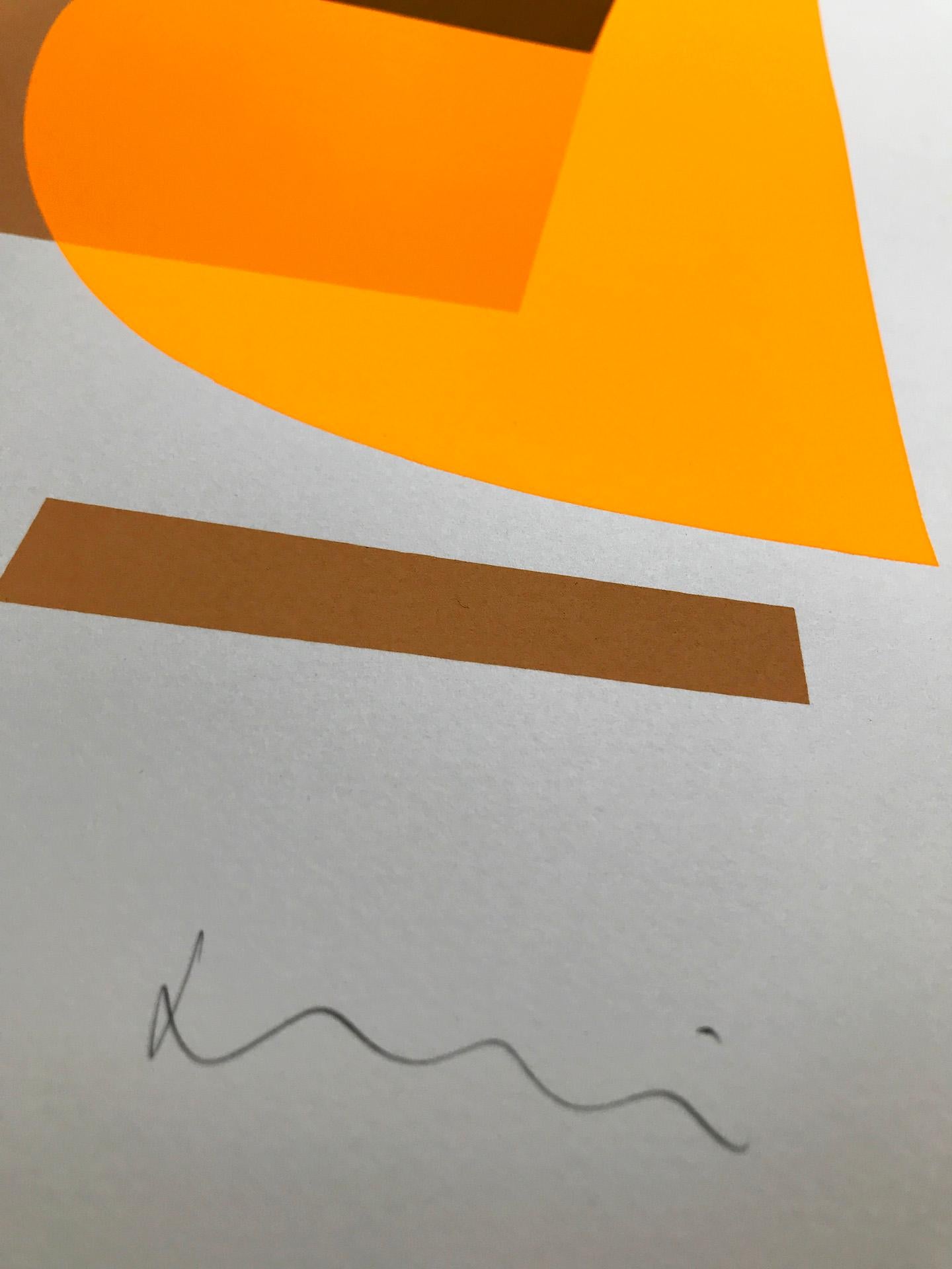 Flux 01 BY JONATHAN LAWES, Original Unqiue Geometric Prints, Bright Abstract Art - Orange Abstract Print by Jonathan Lawes
