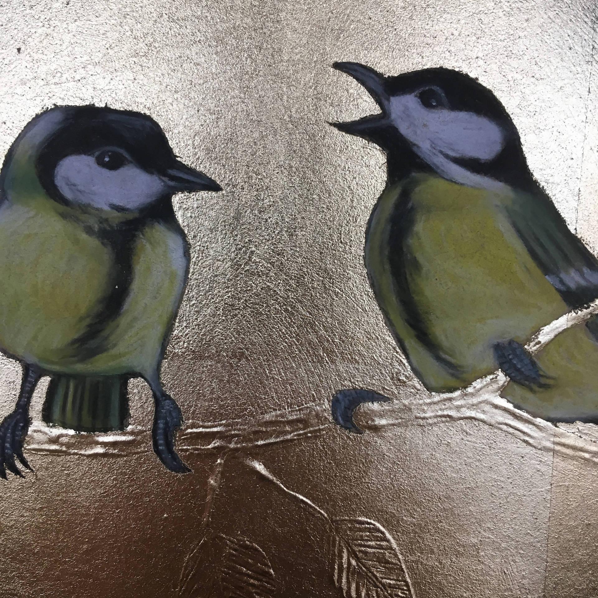 Great Tits BY SALLY-ANN JOHNS, Original Bird Drawing, Animal Art, Nature Art 1