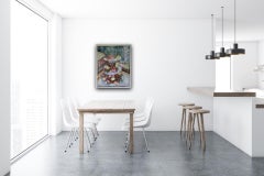 La Celebration BY JULIA ADAMS, Original Still Life Painting, Bright Interior Art