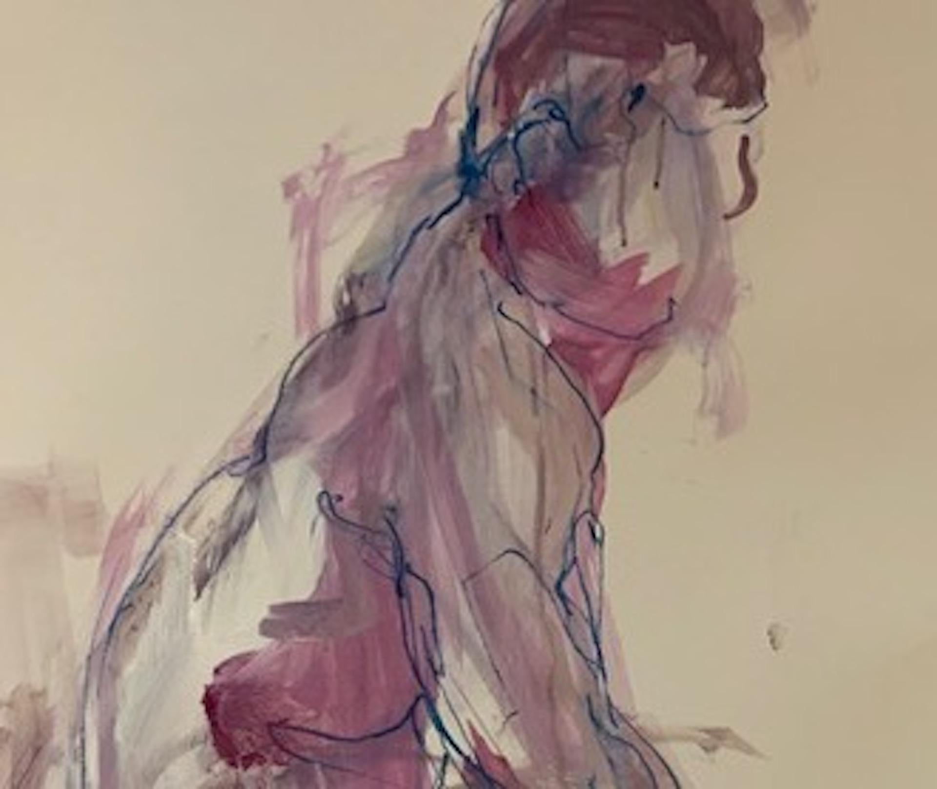 Judith Brenner, Rich Seated 3, peinture originale d'un nu, art figuratif, dessin de vie 2