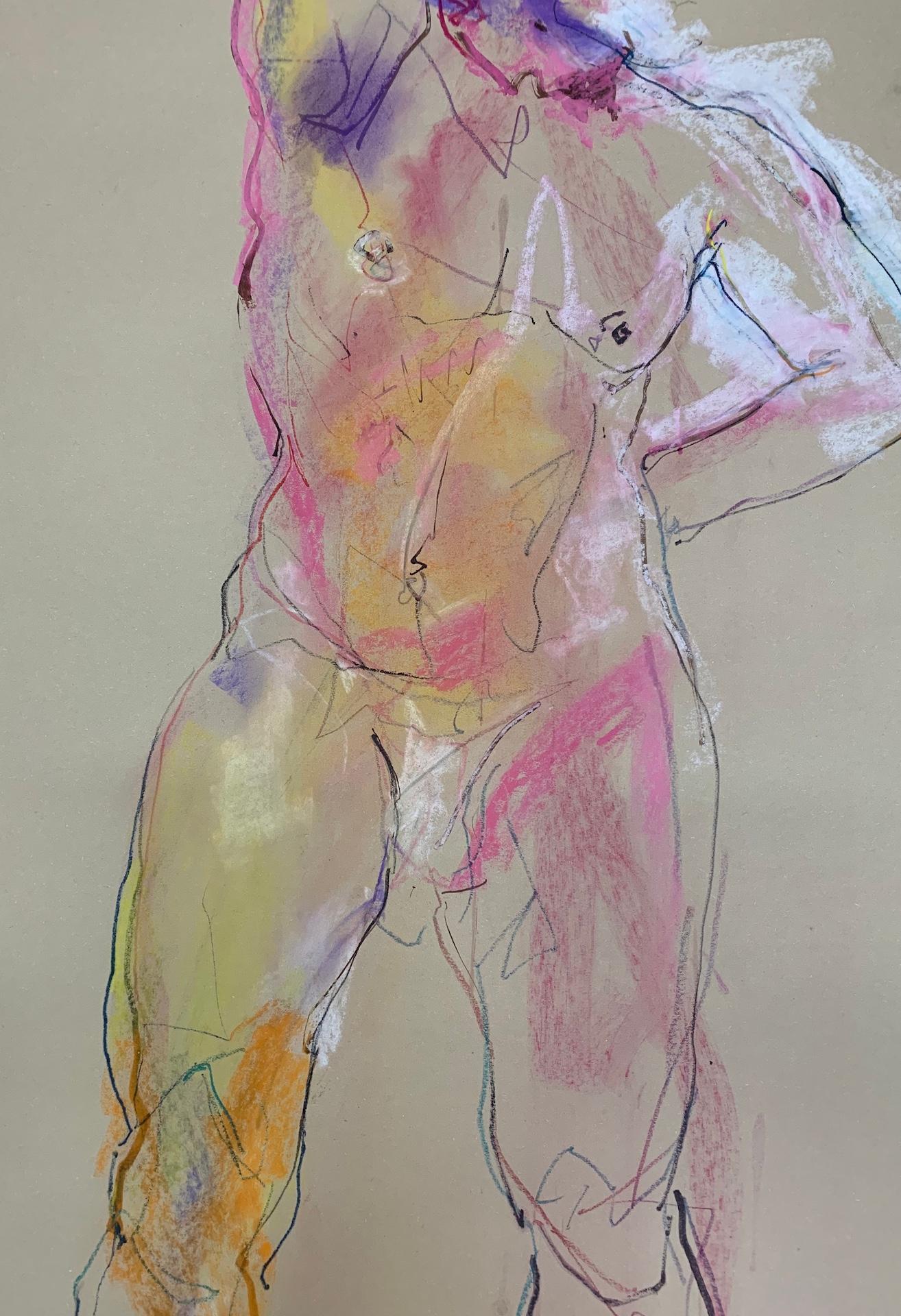 Judith Brenner, Alberto Standing 2, Contemporary Figurative Life Painting, Nude