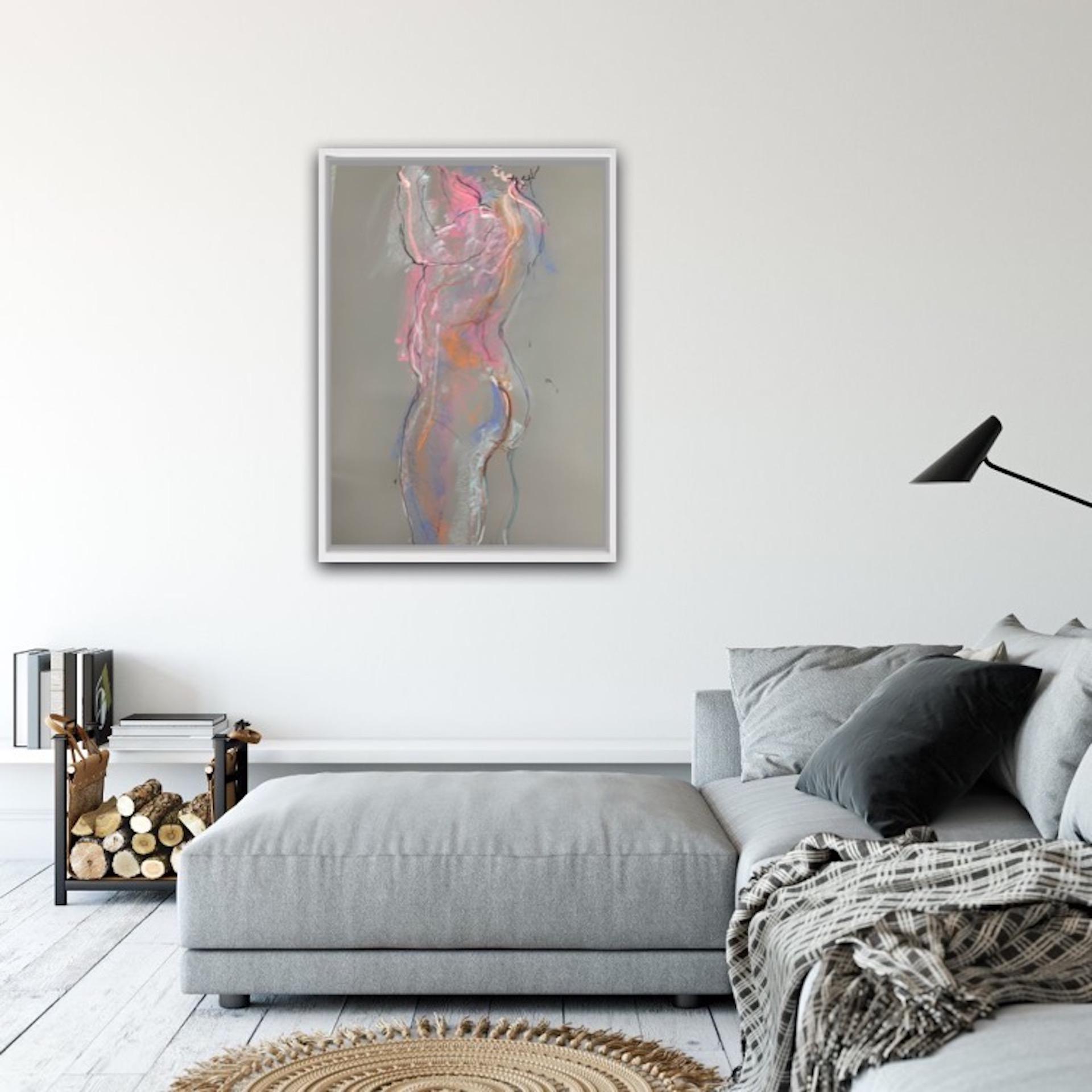 Alberto Standing 1 Judith Brenner, peinture de croquis, art contemporain d'origine en vente 1