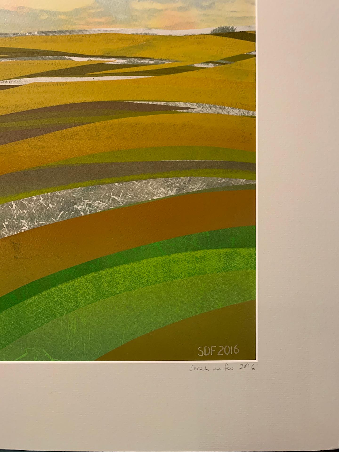 Corn and Clouds 3 von SARAH DU FEU, Original Monoprint Zeitgenössische Landschaftskunst im Angebot 1