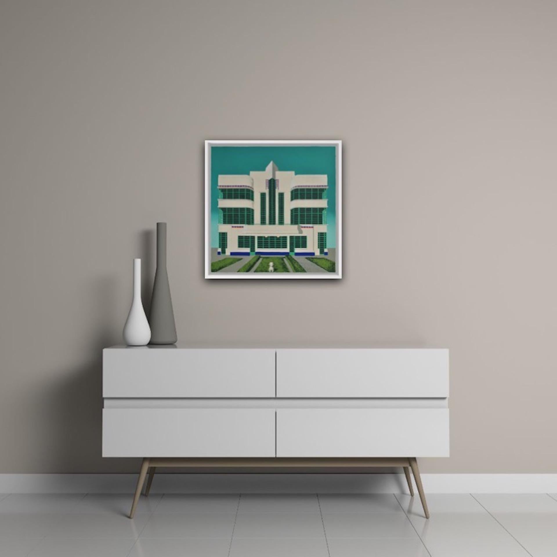 Wes Anderson’s Dog – Hoover Building, Mychael Barratt, Bright Art, Pop Art For Sale 6