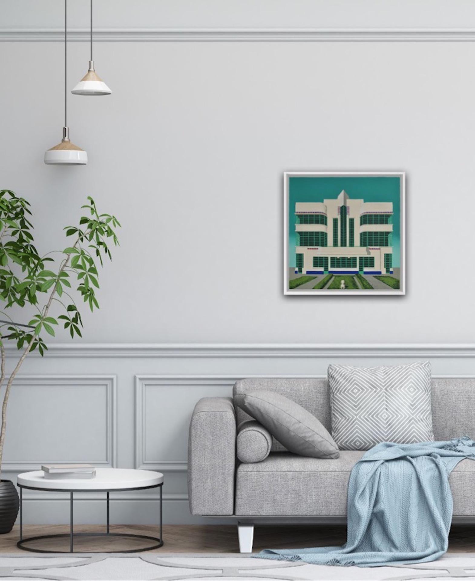 Wes Anderson’s Dog – Hoover Building, Mychael Barratt, Bright Art, Pop Art For Sale 5