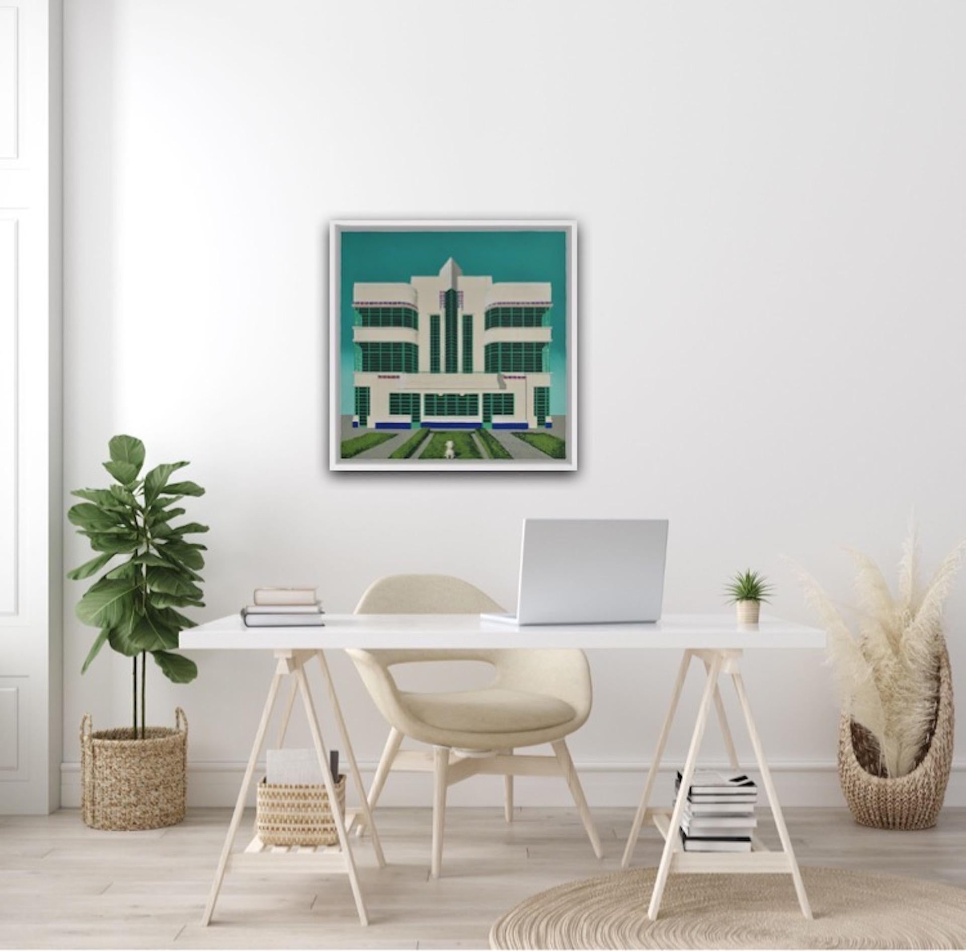Wes Anderson’s Dog – Hoover Building, Mychael Barratt, Bright Art, Pop Art For Sale 1