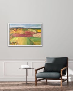 Eleanor Woolley, Fruit Fields, Original Abstract Impressionist Painting, Rural