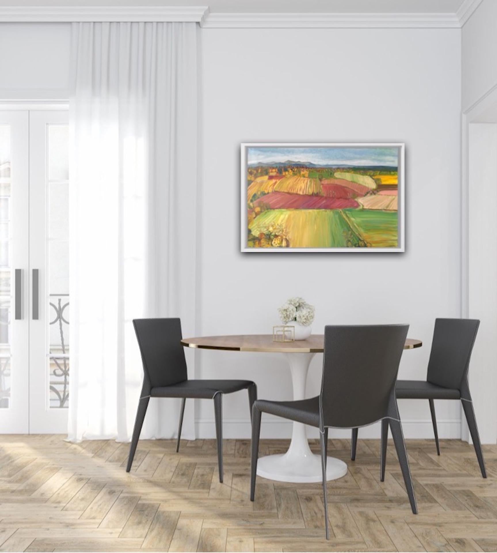 Eleanor Woolley, Campos de Frutas, Pintura Impresionista Abstracta Original, Rural en venta 5