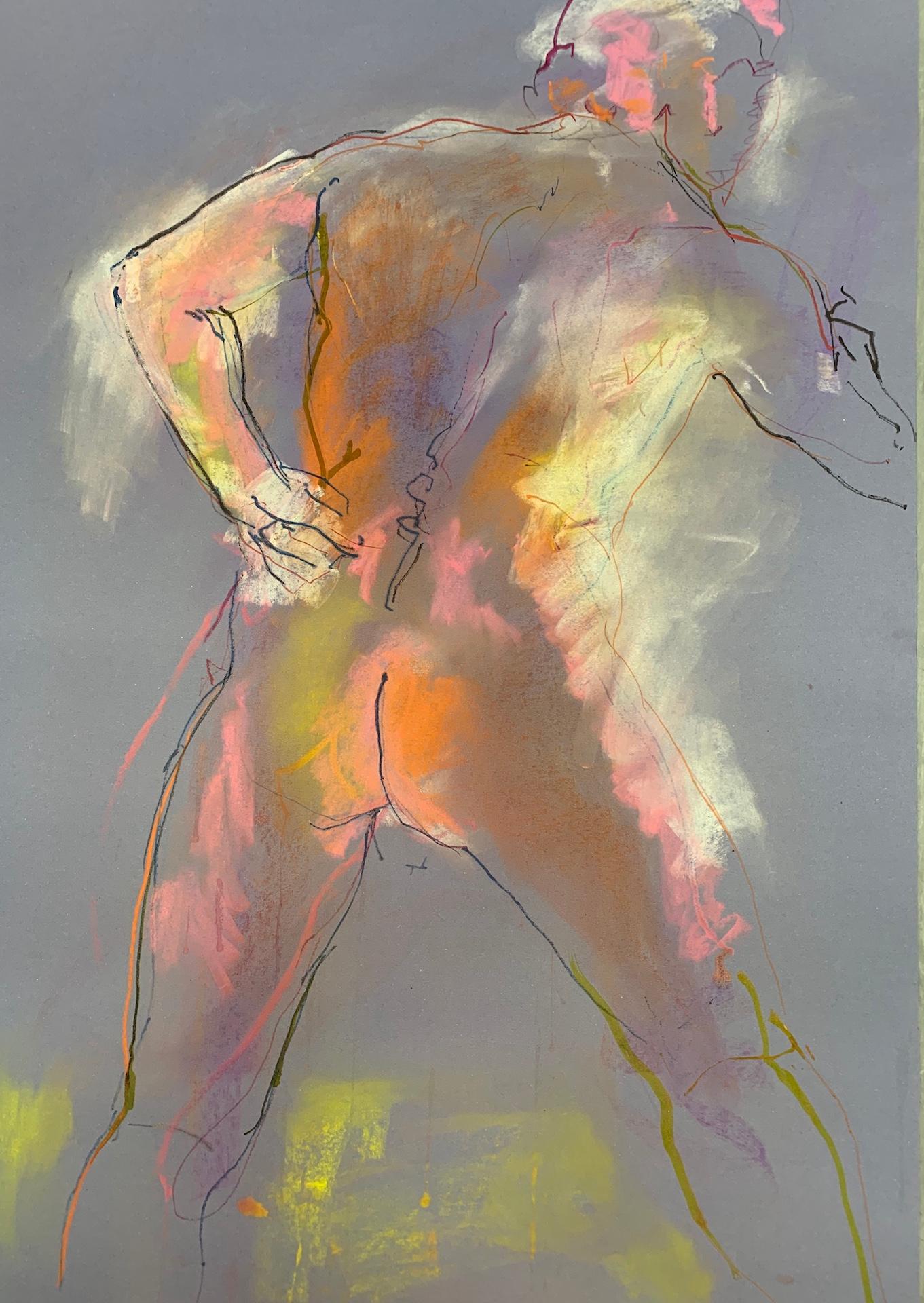 Judith Brenner, Alberto Standing 4, Original Nude Painting, Life Drawing Art