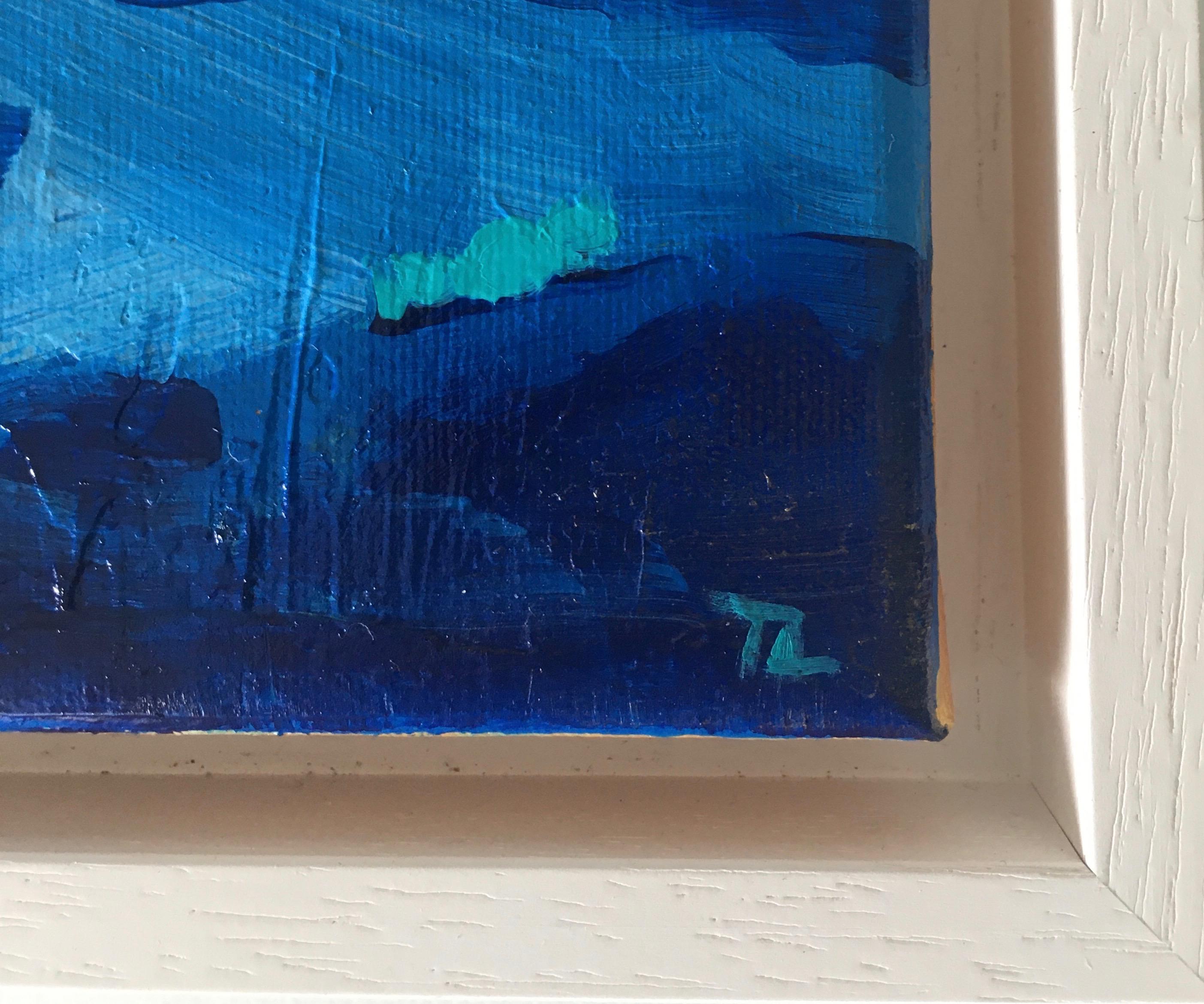 Tiffany Lynch, mer bleue dorée et nuage, peinture abstraite originale, Art bleu en vente 3