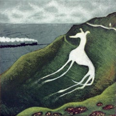 Mychael Barratt, Eric Ravilious’ Dog, Animal Art, Contemporary Print, Landscape