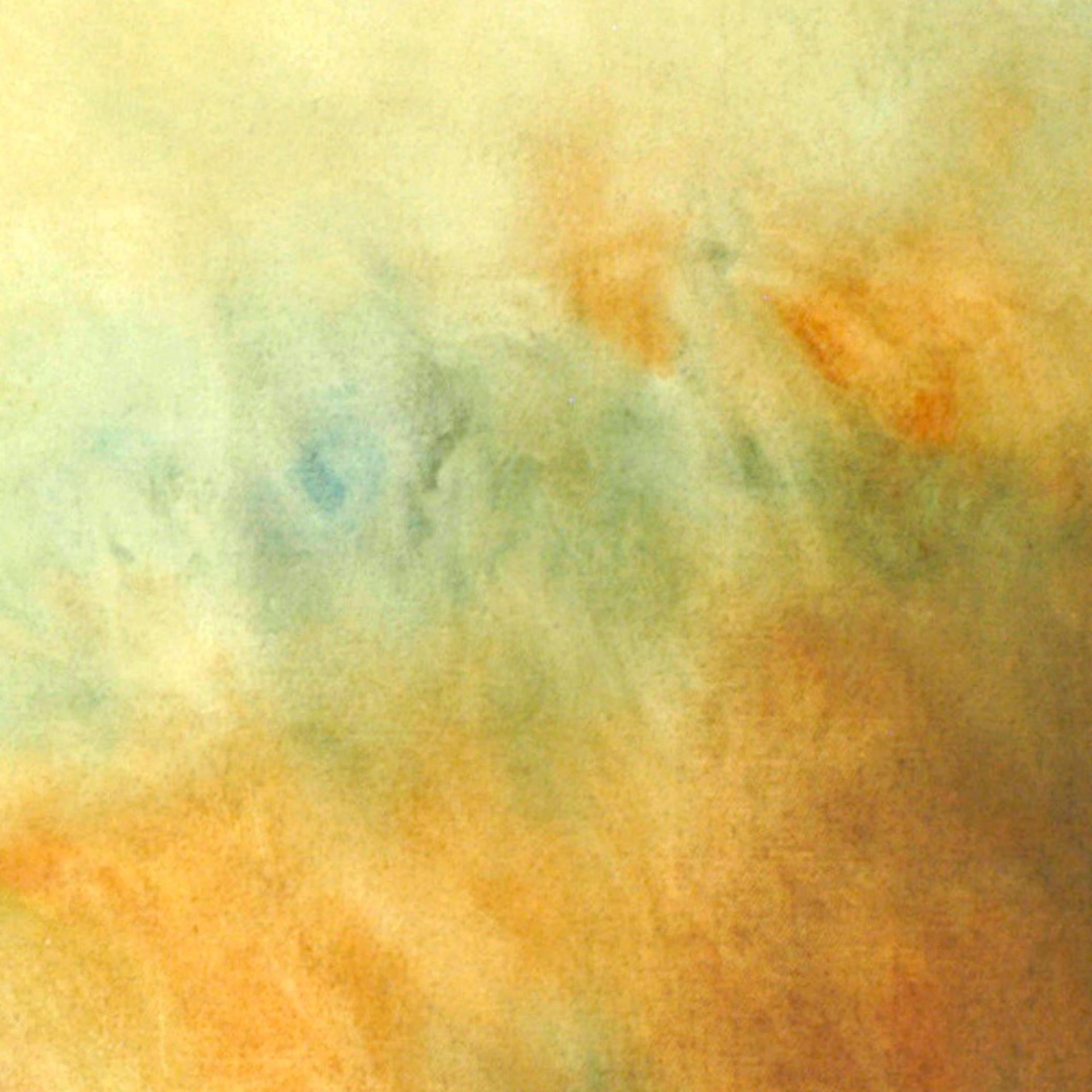 Clare Podesta, Rolling On, Bright Abstract Landscapes, Romanticist Painting - Orange Landscape Painting by Claire Podesta