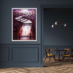 John Duffin, Thames Bridge East, Pittura originale di paesaggio urbano, Arte urbana di Londra