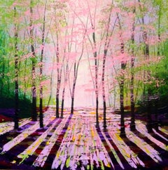 Amanda Horvath, The Light of Spring, peinture de paysage contemporaine originale