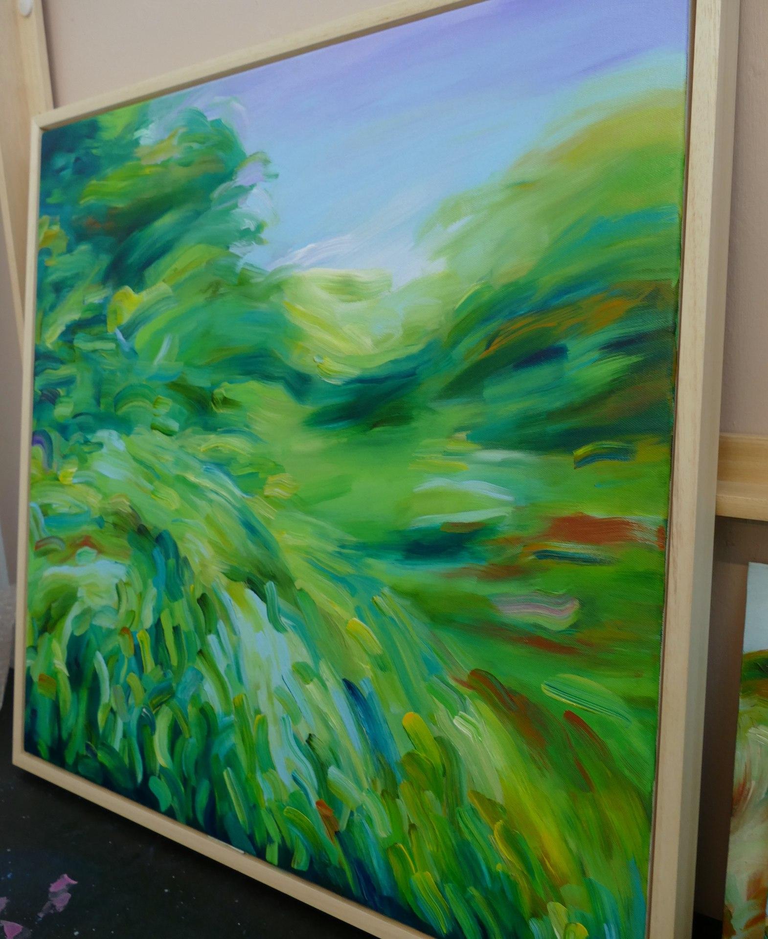 Alanna Eakin, The Chase, peinture originale de paysage, Contemporary Bright Art en vente 3