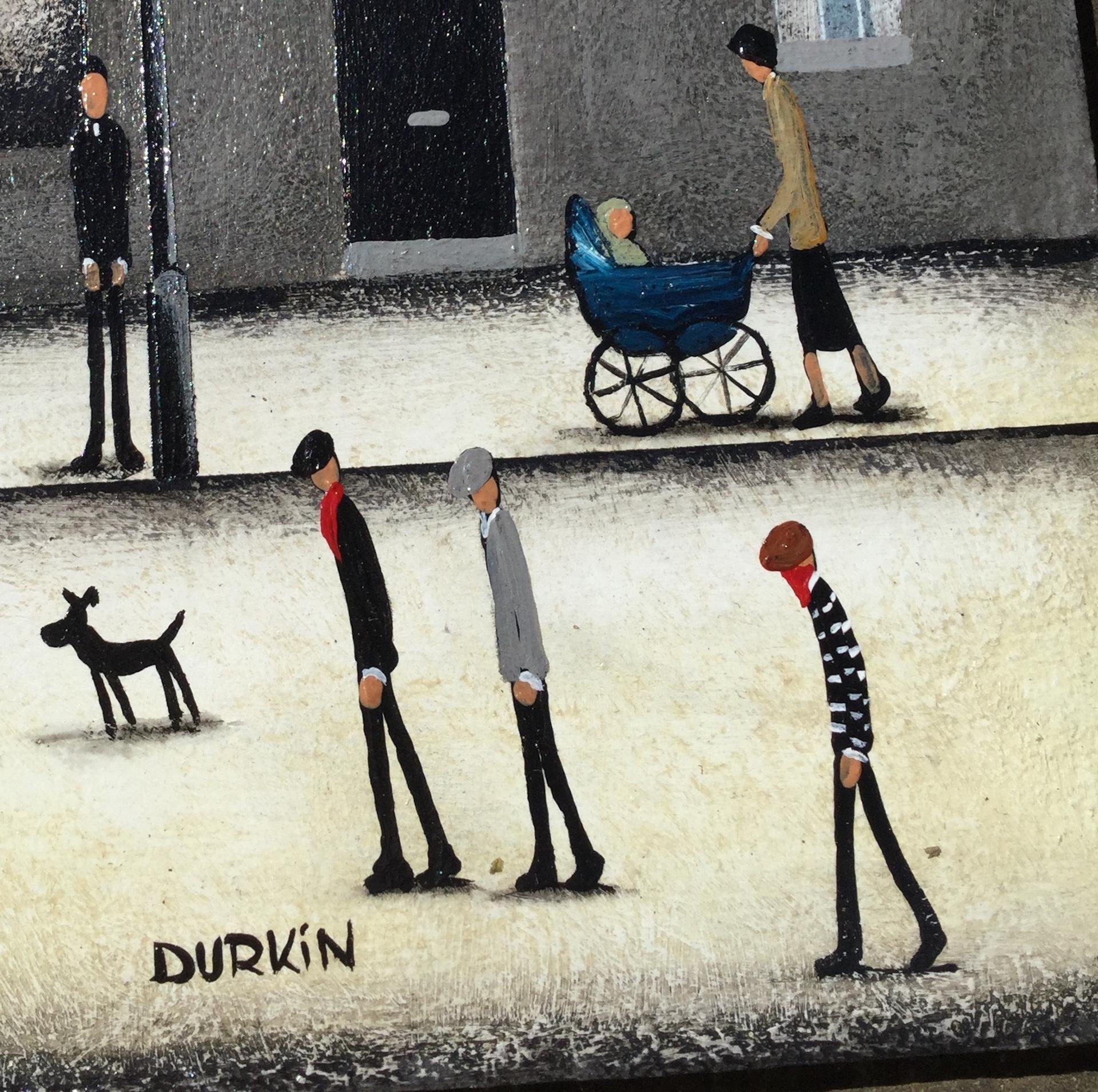 Sean Durkin, Bustling High Street, Contemporary Lowry -esque Figurative Painting 3