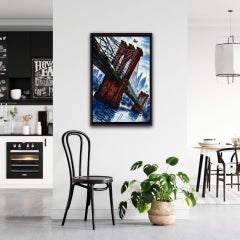 John Duffin, Brooklyn Bridge, Original New Yorker Wahrzeichen, Stadtlandschaft, Gemälde