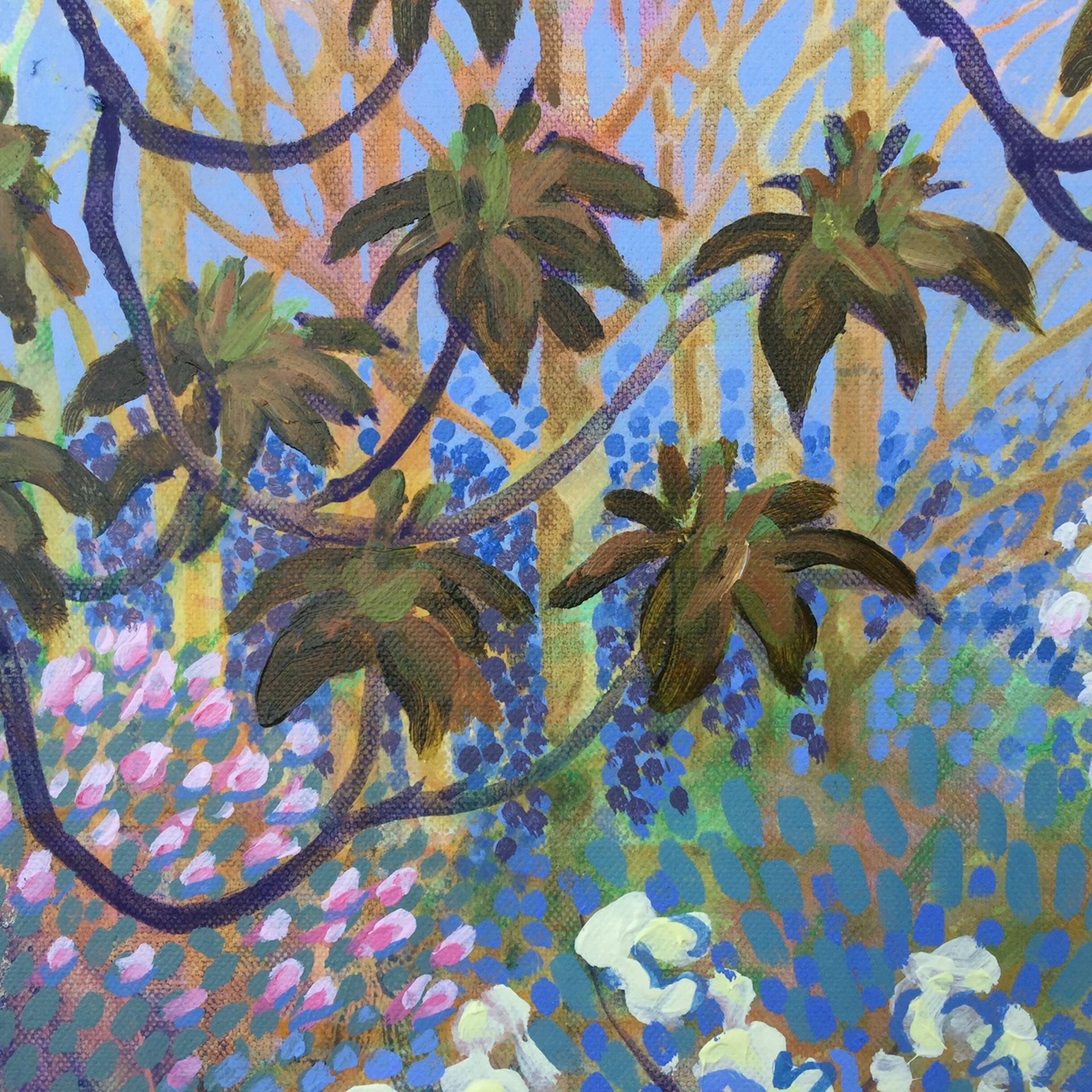 Rosemary Farrer, Alberi in fiore, Pittura originale di paesaggio, Arte accessibile in vendita 6