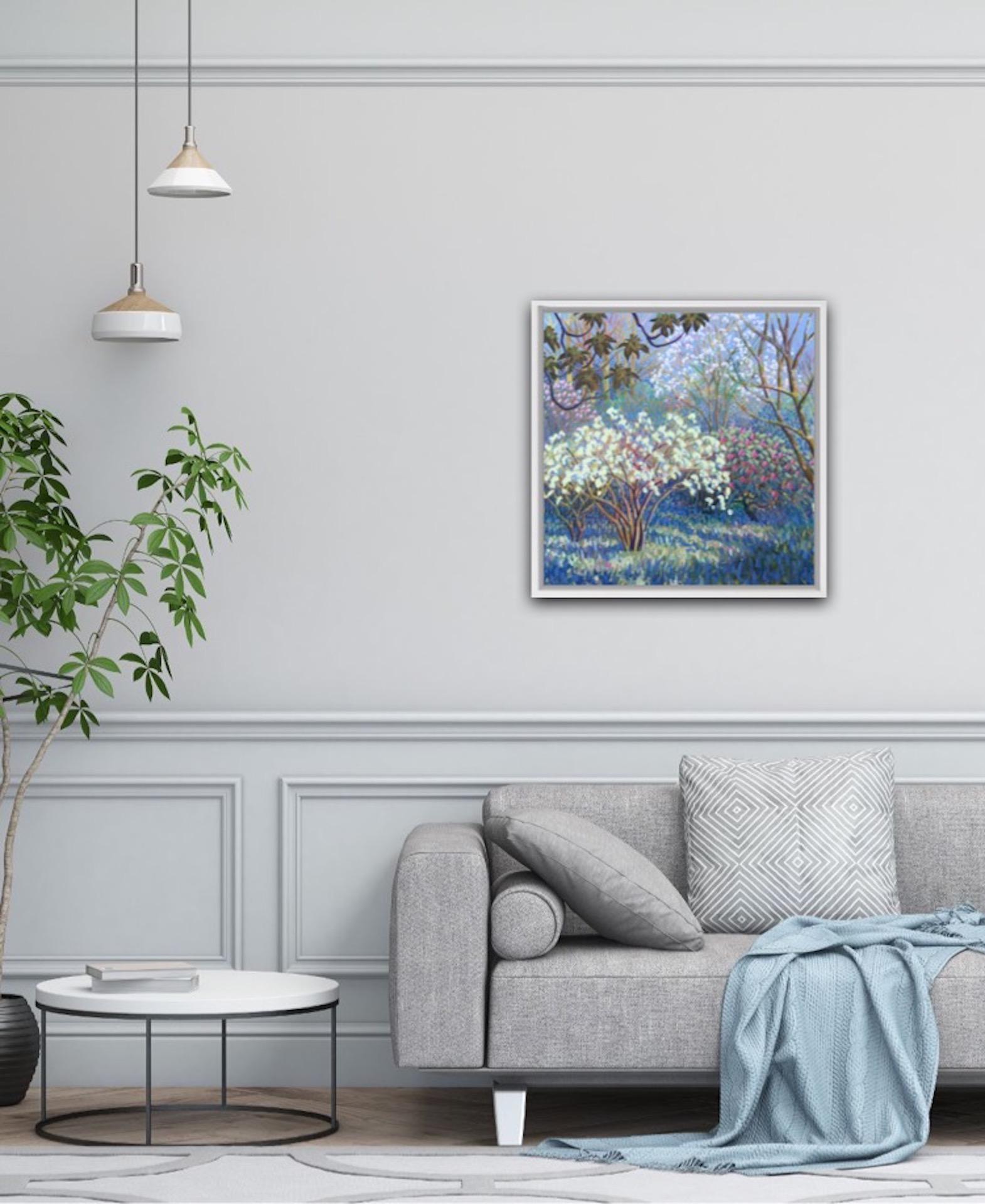 Rosemary Farrer, Alberi in fiore, Pittura originale di paesaggio, Arte accessibile in vendita 8