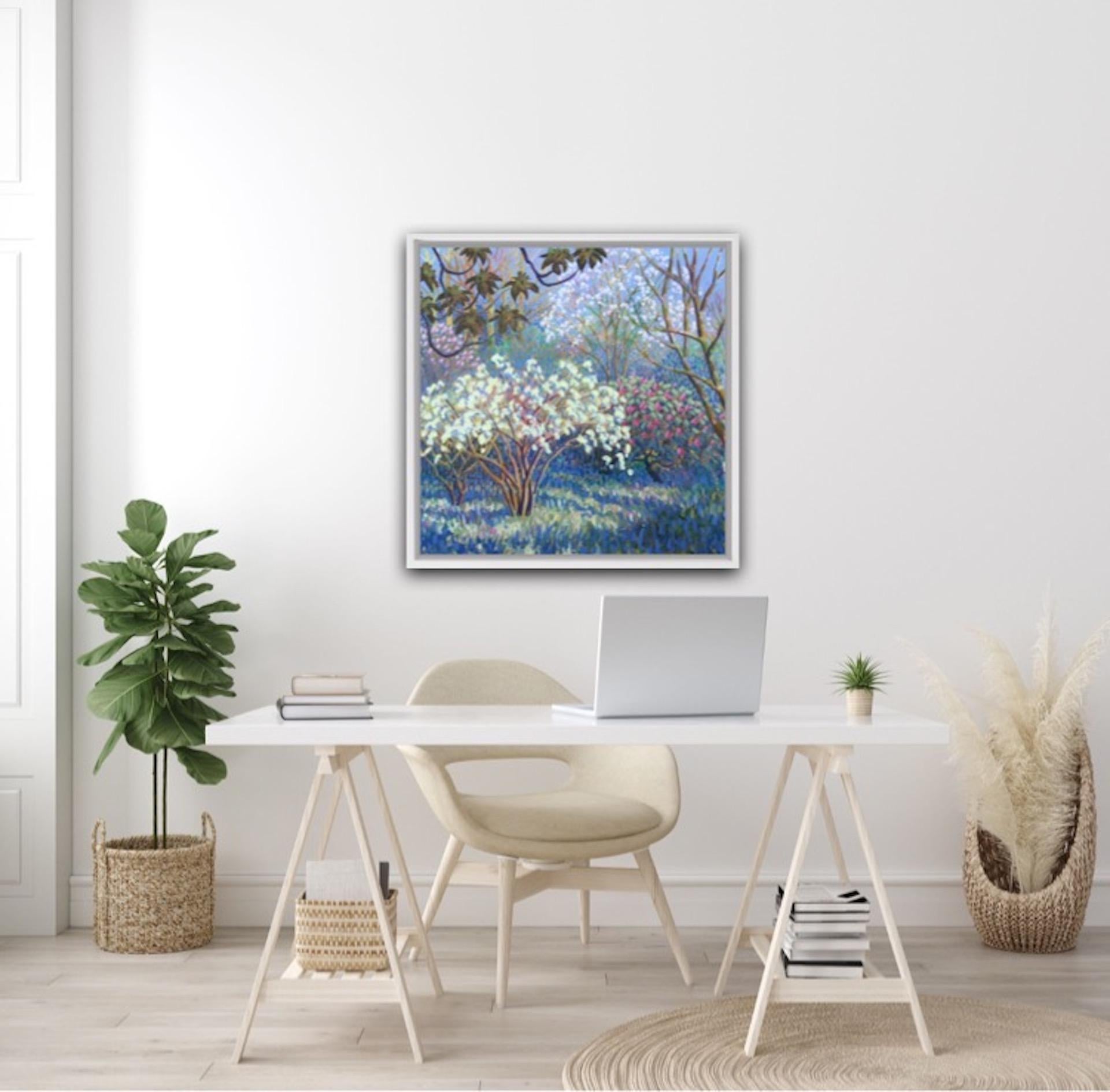 Rosemary Farrer, Flowering Trees, Original Landscape Painting, Affordable Art For Sale 4