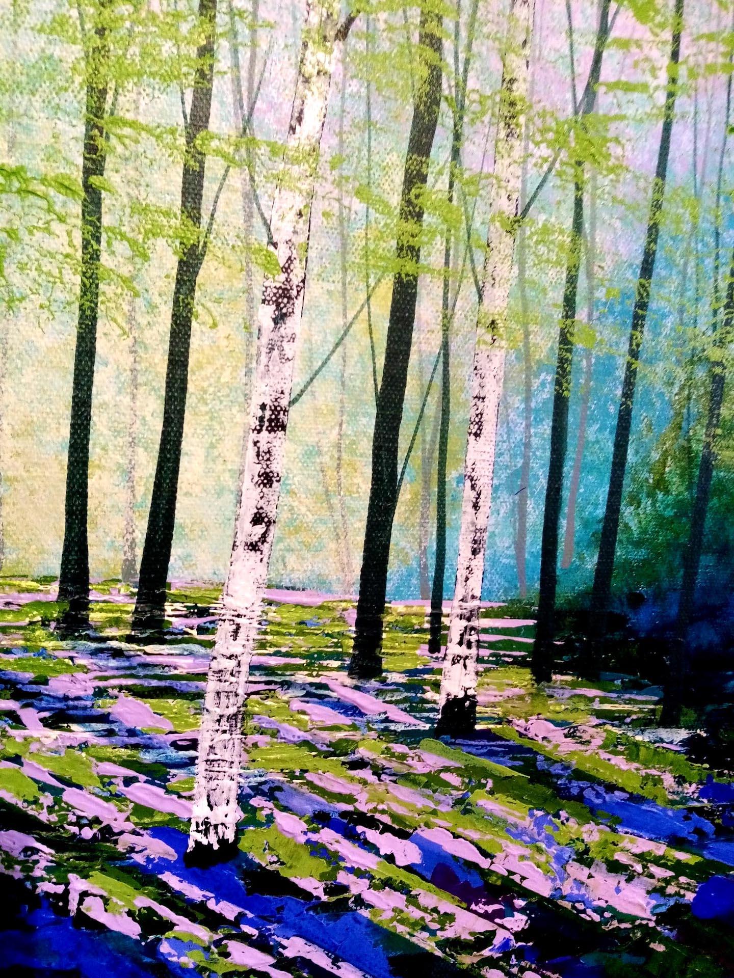 Amanda Horvath, Secret Spring Original Bright Landscape Painting, Affordable Art For Sale 1