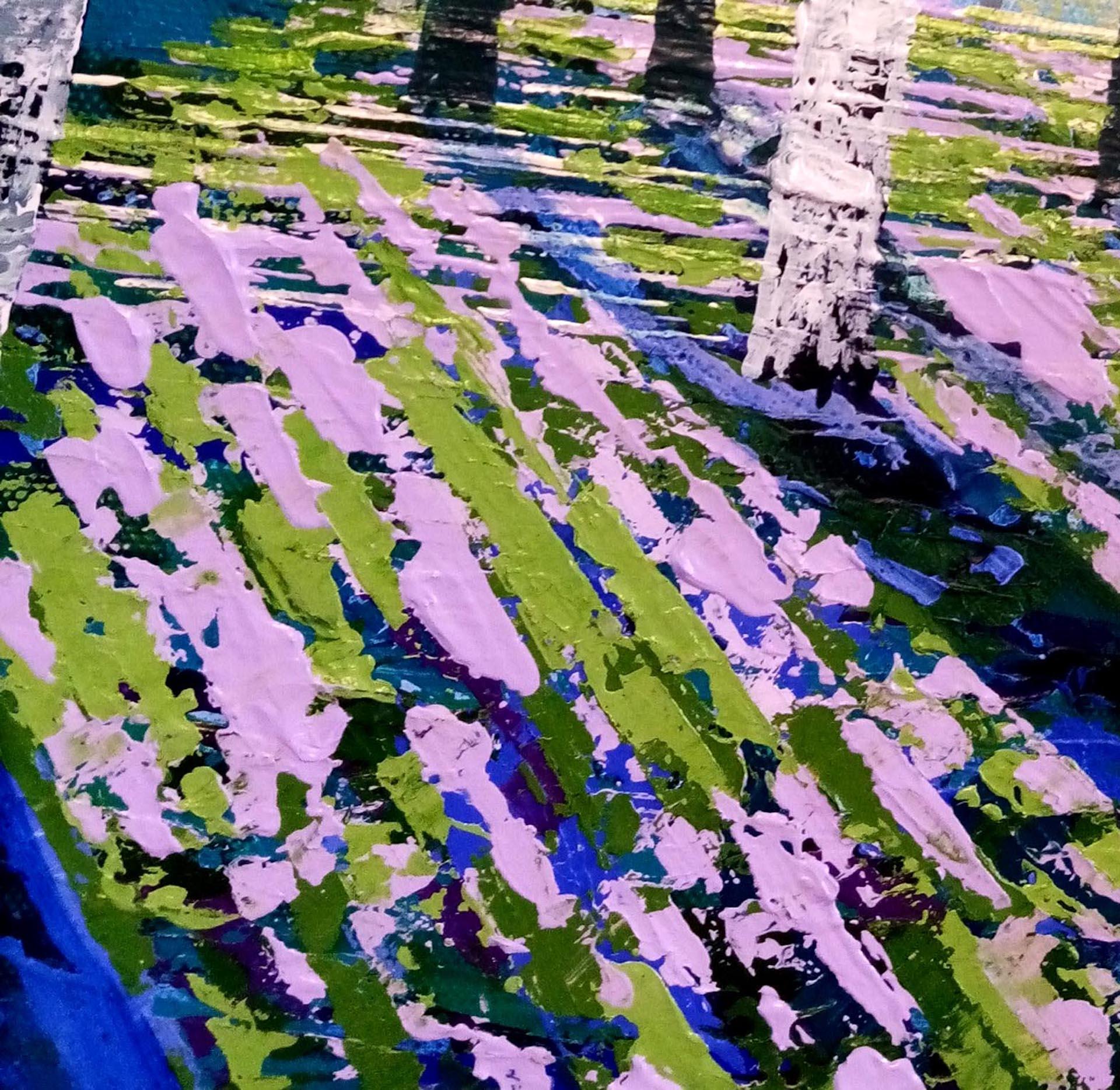 Amanda Horvath, Peinture originale de paysage brillant Secret Spring, Art abordable en vente 5
