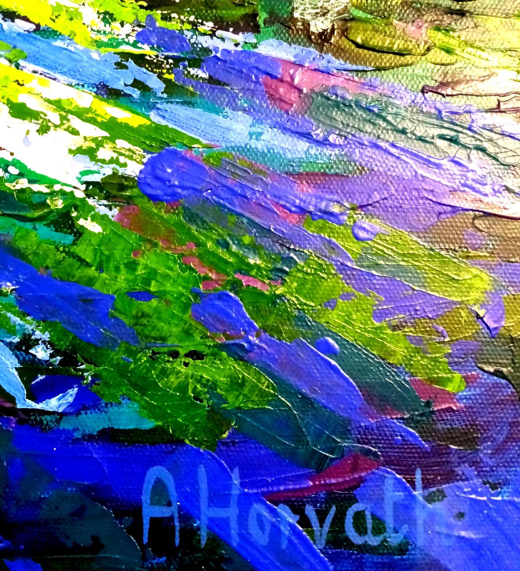 Amanda Horvath, Secret Spring Original Bright Landscape Painting, Affordable Art For Sale 3