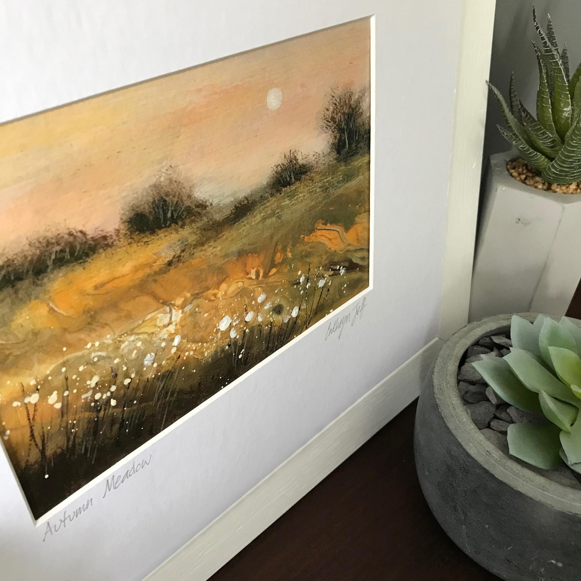 Cathryn Jeff, Autumn Meadow,  Affordable Original Landscape Painting, Bright Art 3