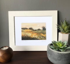 Cathryn Jeff, Autumn Meadow,  Affordable Original Landscape Painting, Bright Art