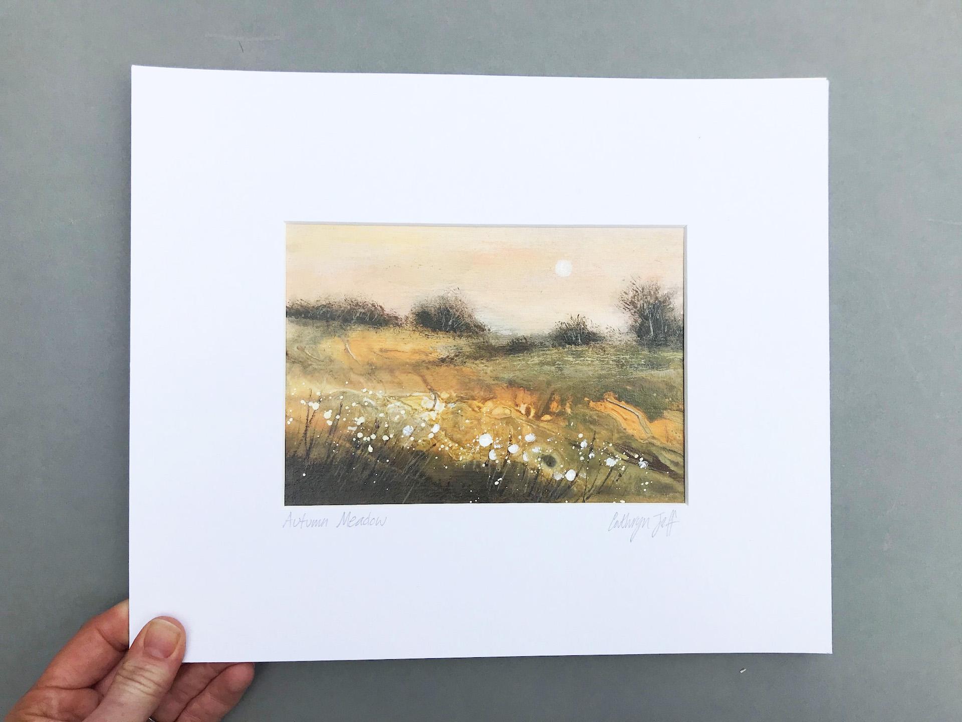 Cathryn Jeff, Autumn Meadow,  Affordable Original Landscape Painting, Bright Art 5