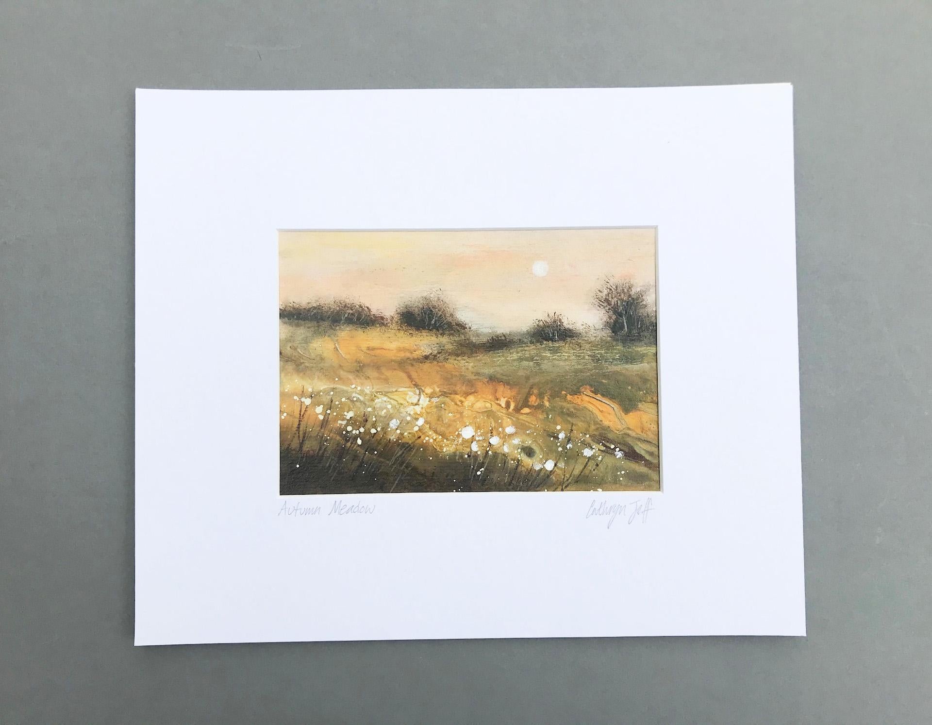 Cathryn Jeff, Autumn Meadow,  Affordable Original Landscape Painting, Bright Art 1