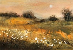 Cathryn Jeff, Autumn Meadow,  Affordable Original Landscape Painting, Bright Art