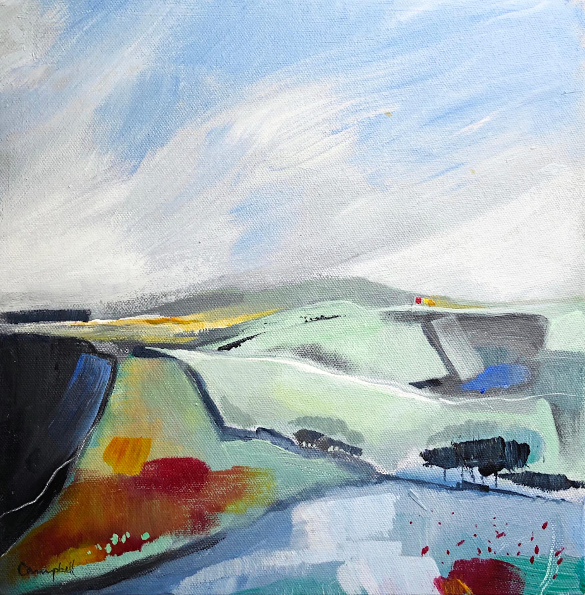 Eleanor Campbell, Midsummer Walk, Original Contemporary Naive Landscape Painting